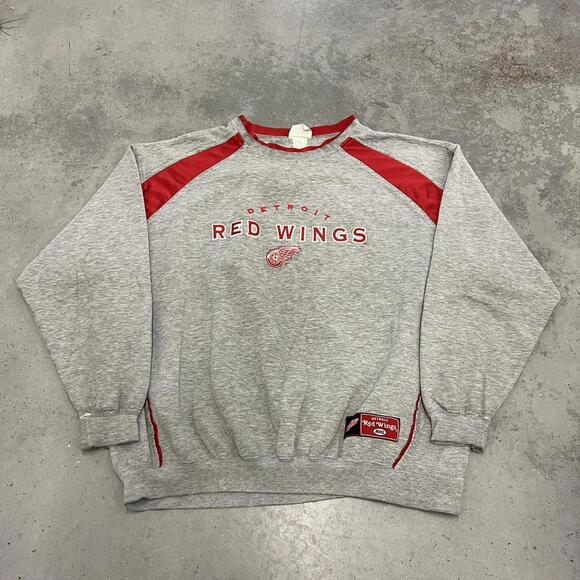 vintage detroit red wings lee sport grey crewneck - Picture 1 of 2